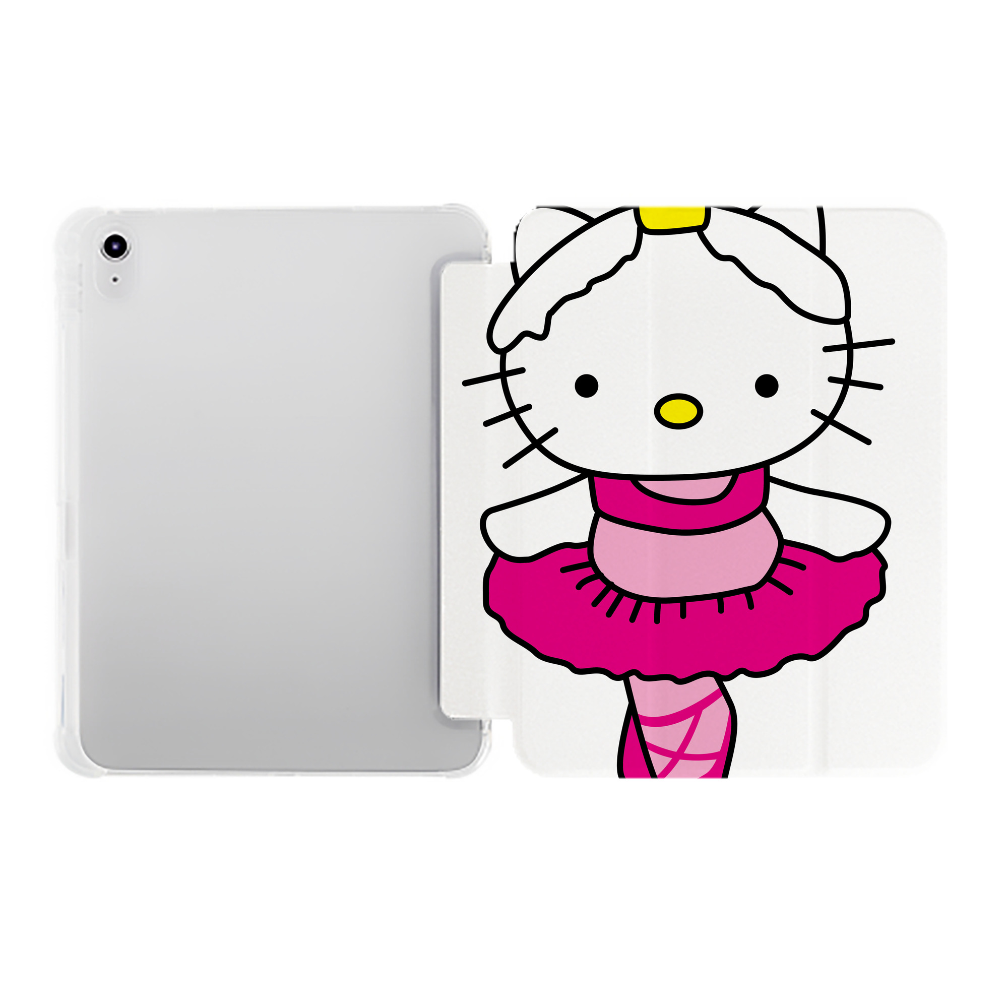 （画像用） Hello Kitty ハローキティ IPad ケース ペン収納付き 三つ折りスタンド PUレザー×シリコン 対応機種9.5/10.5/10.9インチ
